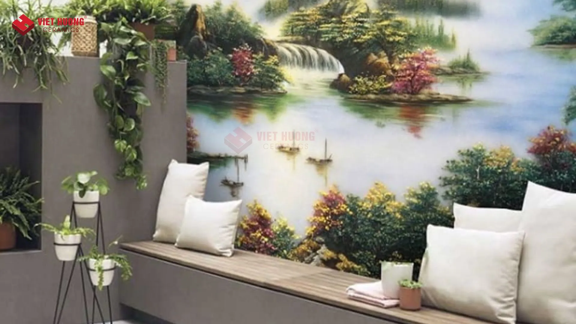 Gạch tranh biến không gian ngoài trời thành tác phẩm nghệ thuật