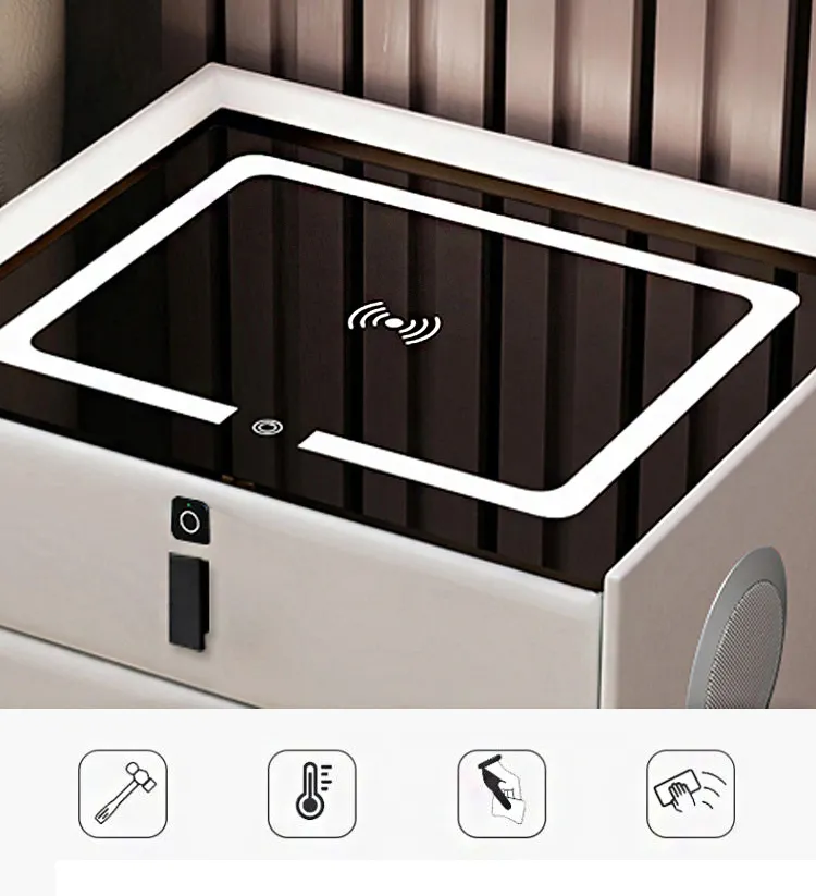 Mặt kính cường lực chống vỡ trên tủ đầu giường thông minh