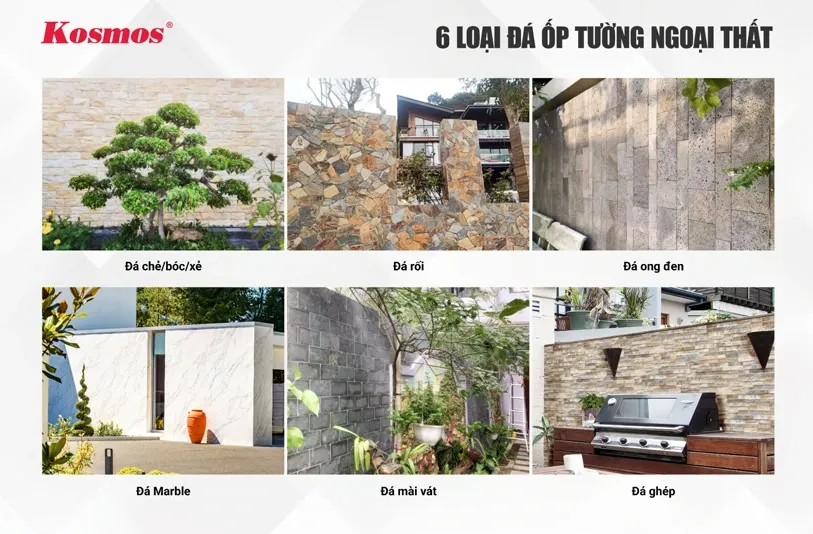 6 loại đá ốp tường ngoại thất
