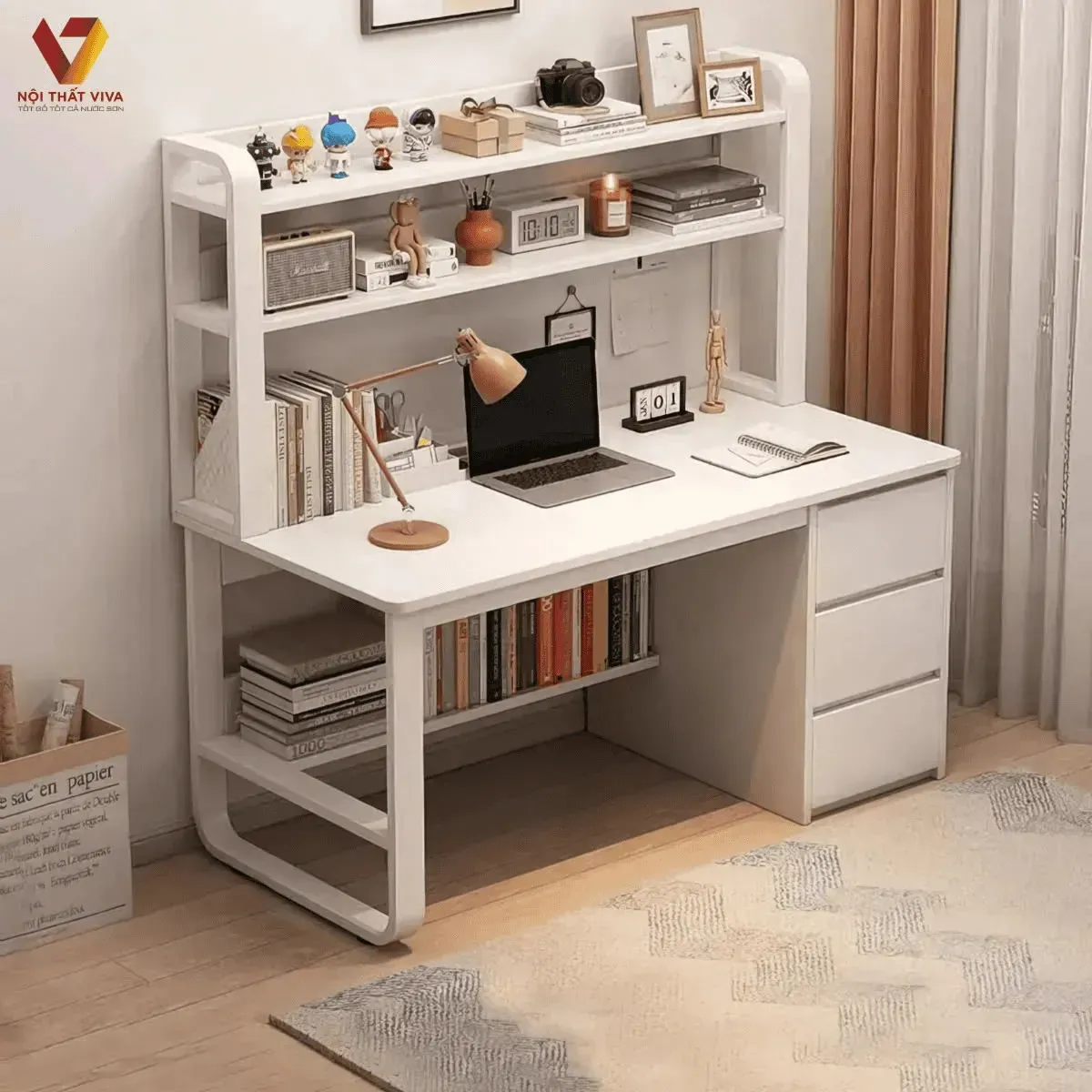 Chất liệu gỗ công nghiệp bền bỉ, dễ vệ sinh