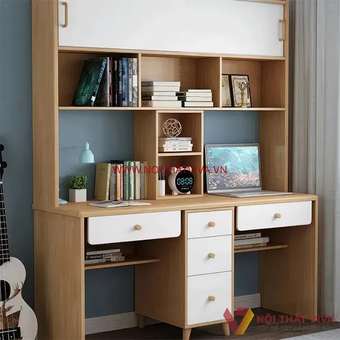 Bàn học gỗ công nghiệp đôi cho hai bé