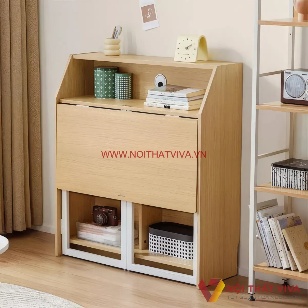 Bàn học gỗ công nghiệp nhỏ gọn, tiện dụng