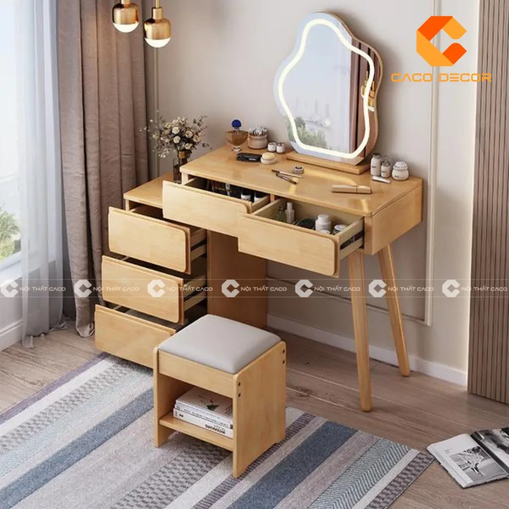 Bàn trang điểm với thiết kế nhiều ngăn kéo, tối ưu không gian lưu trữ