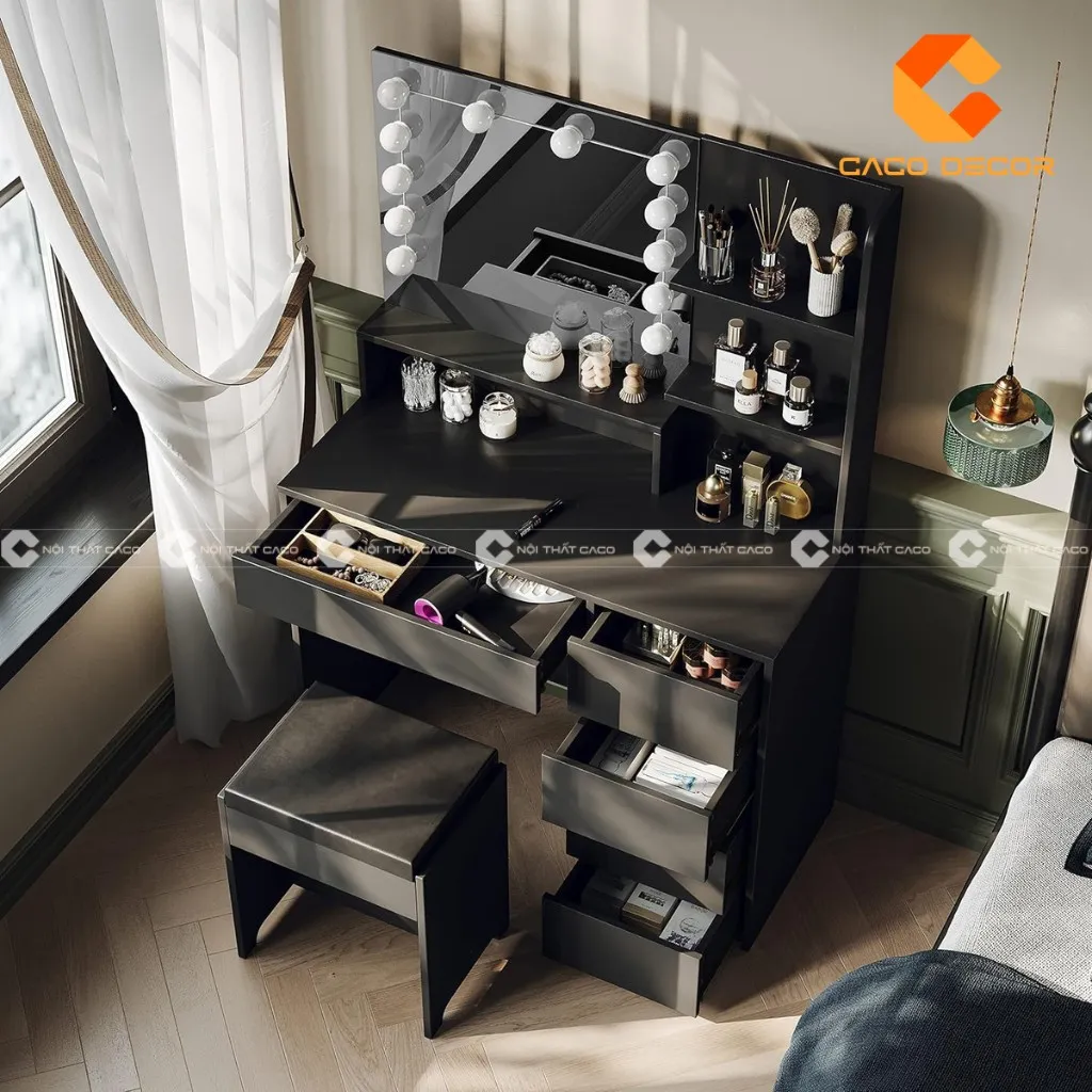 Lựa chọn kích thước bàn trang điểm phù hợp với diện tích và bố cục phòng ngủ