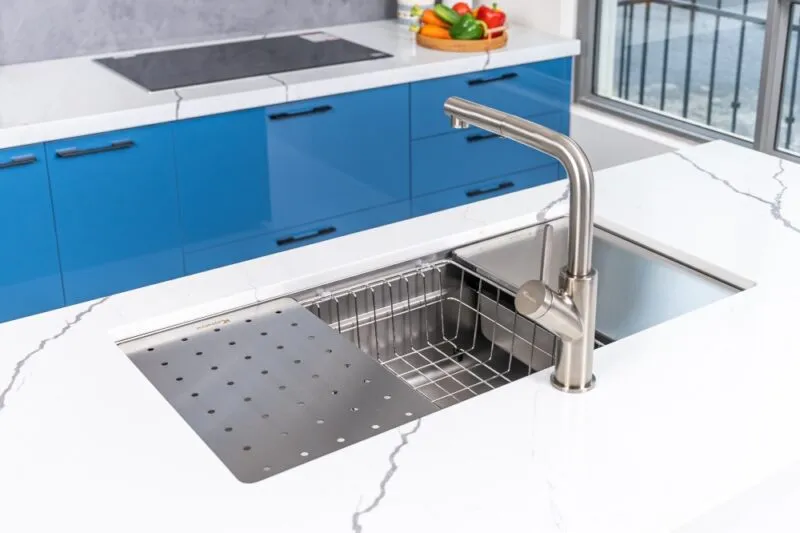 chậu rửa bát 1 hố cao cấp Konox Dekor tích hợp phụ kiện