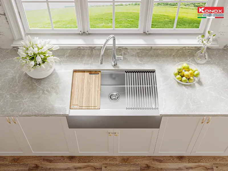 Chậu rửa bát 1 hố Workstation Sink Apron Retta