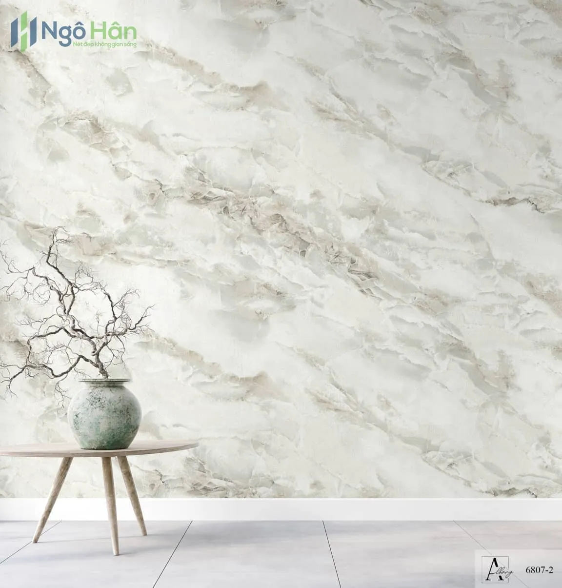 Giấy dán tường giả đá hoa cương sang trọng