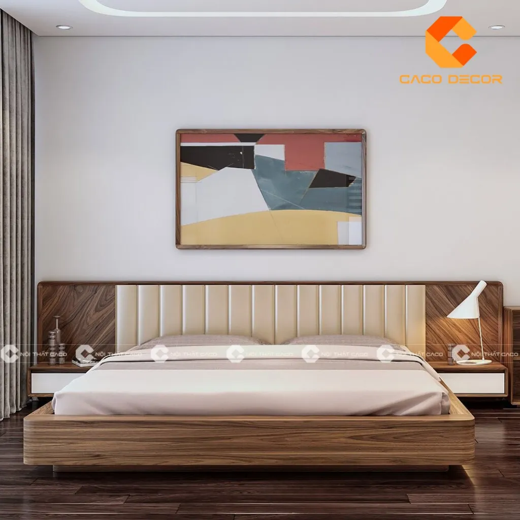 Giường ngủ đôi theo phong cách nhẹ nhàng, thanh lịch