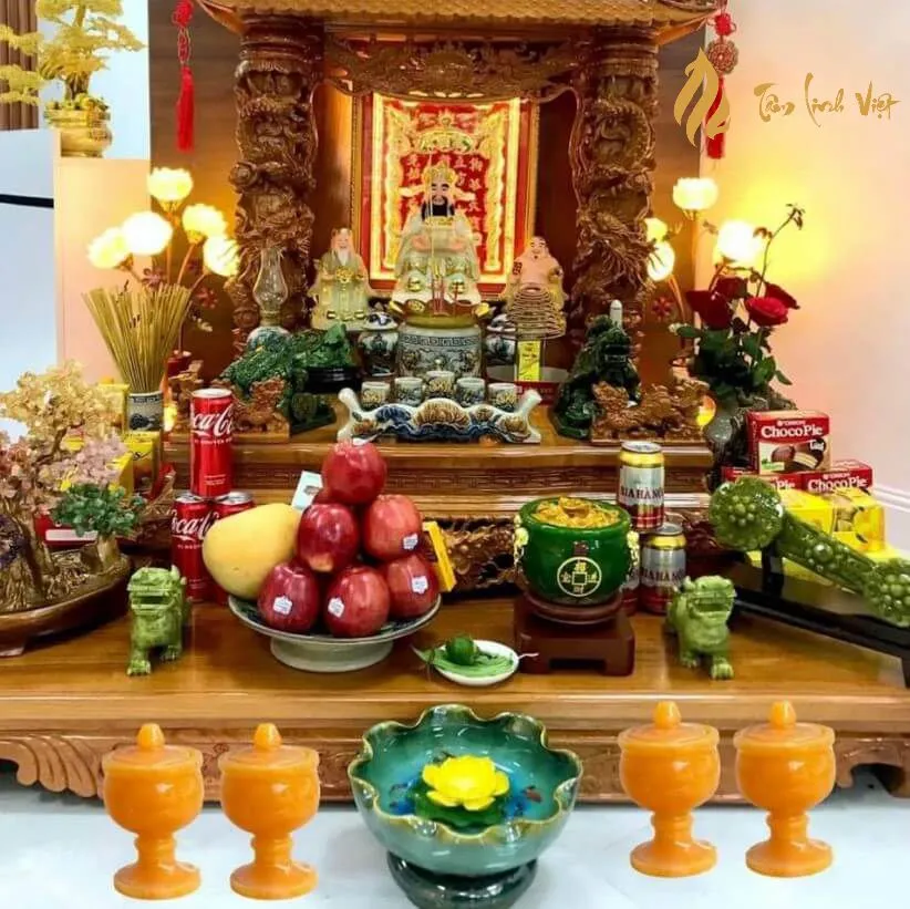 Hình ảnh bàn thờ Thần Tài Ông Địa trang nghiêm thực tế