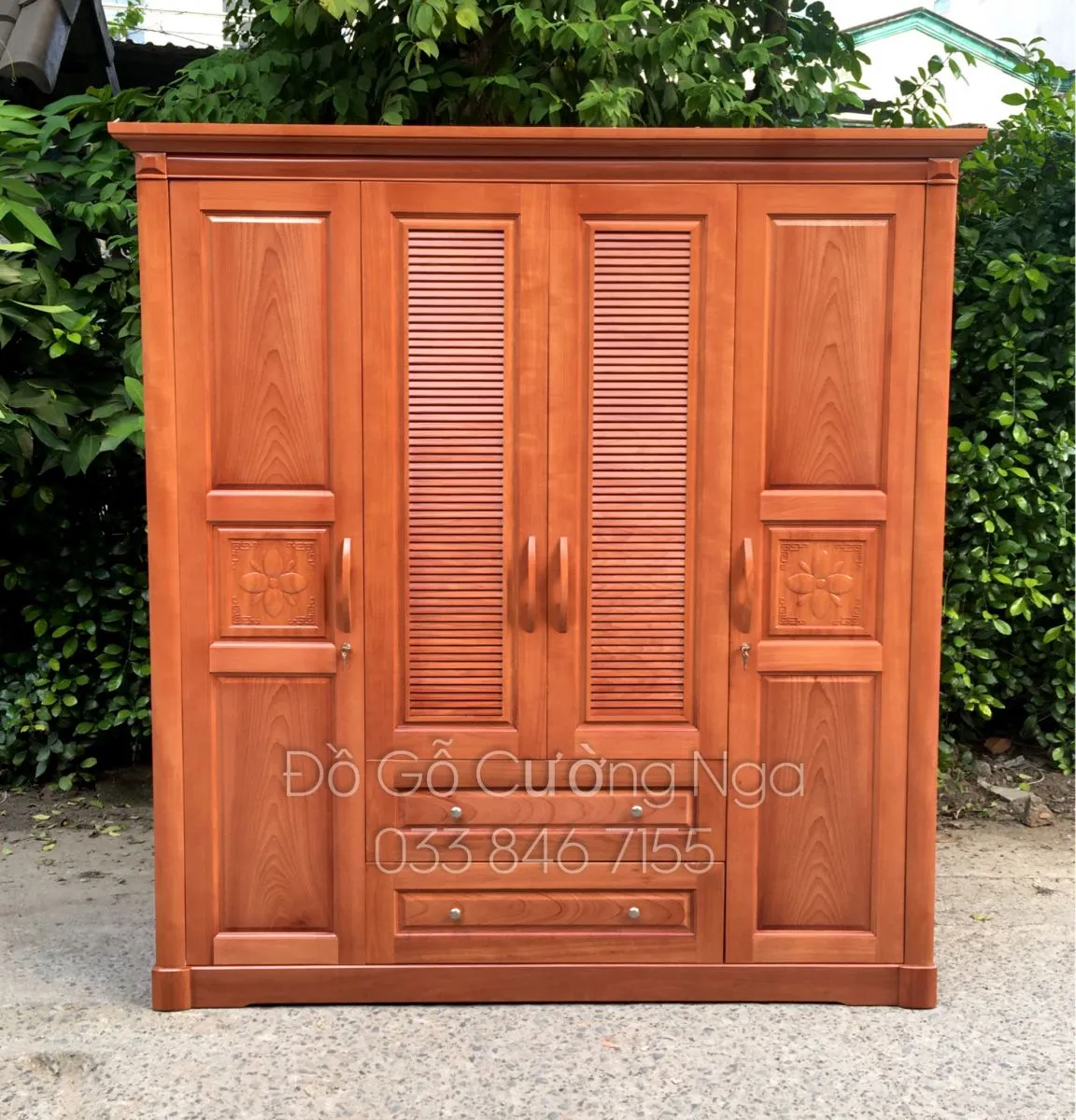 Tủ áo gỗ xoan đào 3 cánh 2m