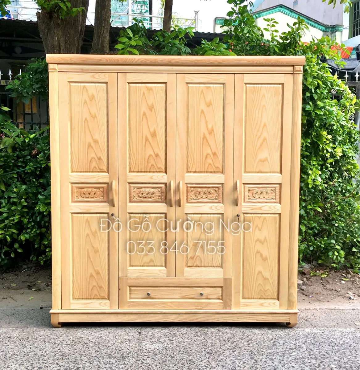 Tủ áo gỗ sồi nga 2 cánh 2m