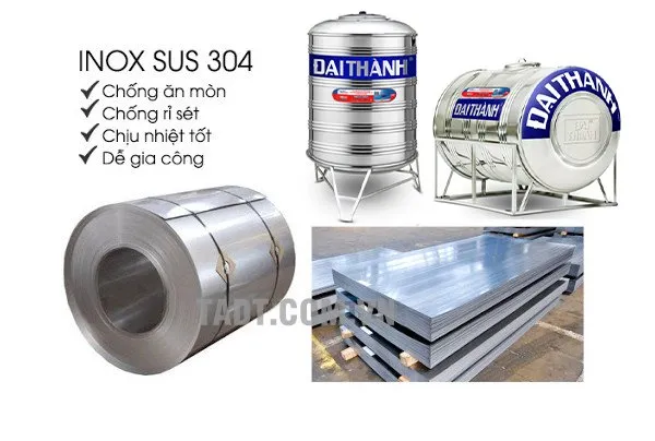 Tấm inox SUS 304 cao cấp dùng sản xuất bồn nước Tân Á Đại Thành
