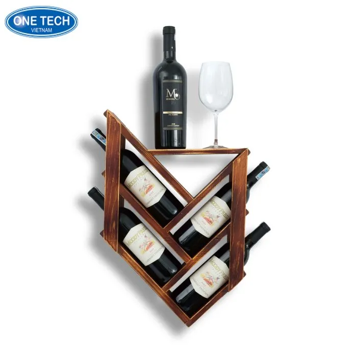 Kệ mini treo tường chứa 5 chai rượu