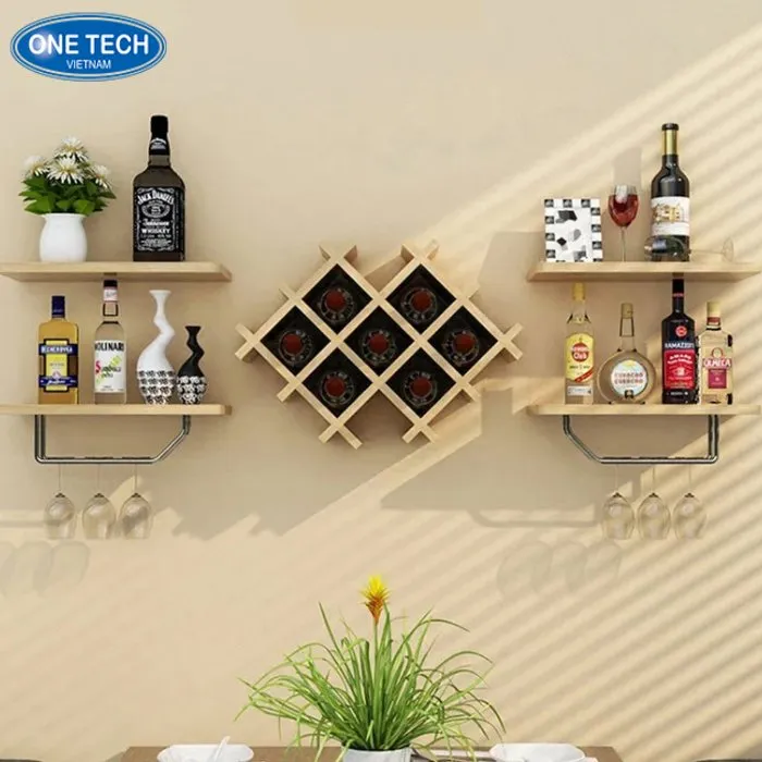Kệ rượu vang treo tường đẹp cho phòng khách