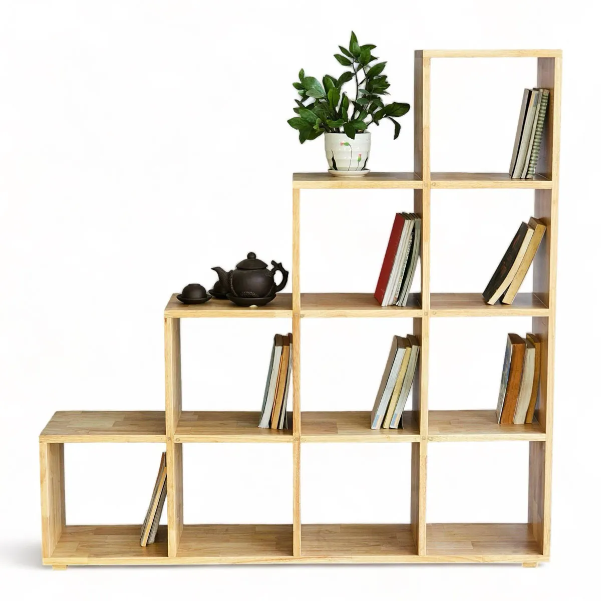 Kệ sách gỗ trang trí hình bậc thang độc đáo
