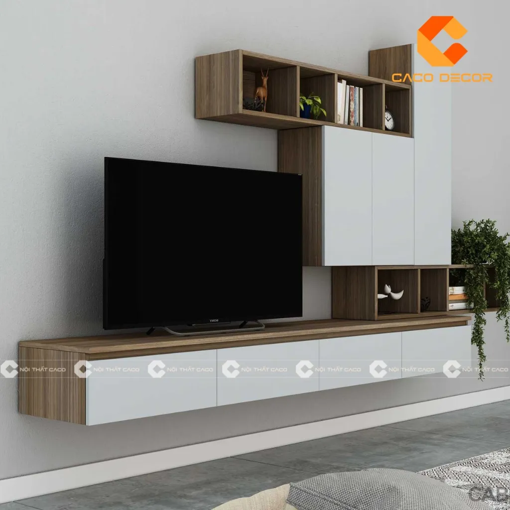 Mẫu kệ tivi gỗ công nghiệp sản xuất bởi xưởng CaCo mã 01