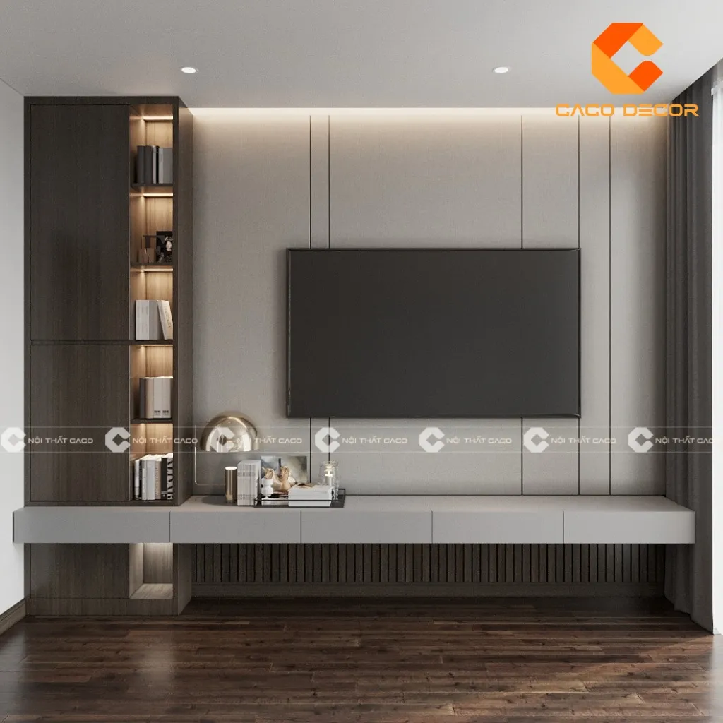 Mẫu kệ tivi gỗ công nghiệp sản xuất bởi xưởng CaCo mã 02