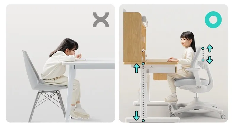 Hình ảnh minh họa kích thước bàn học chuẩn cho bé lớp 1