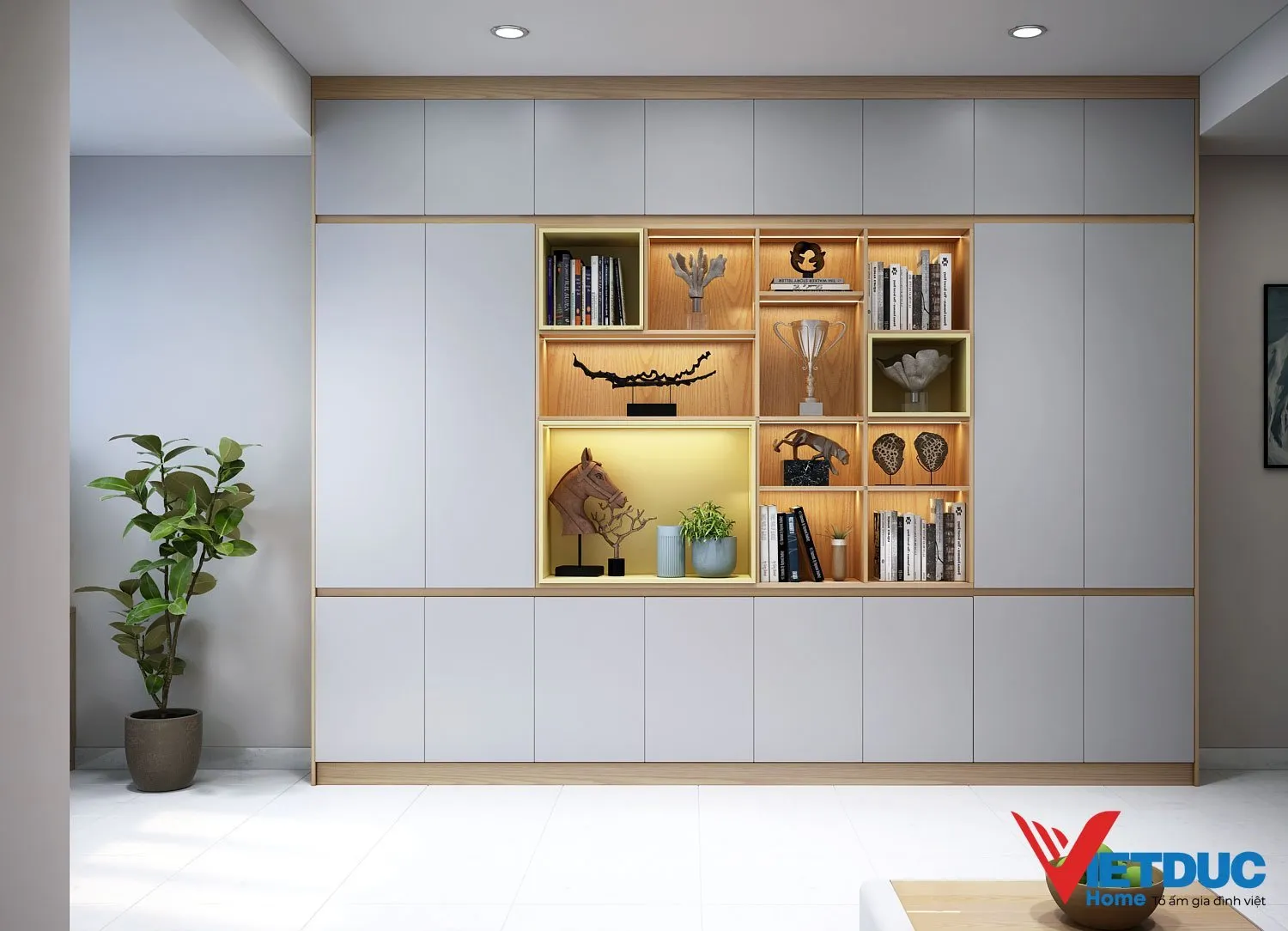 Giá sách hoặc kệ trang trí làm từ gỗ công nghiệp MDF phủ melamine