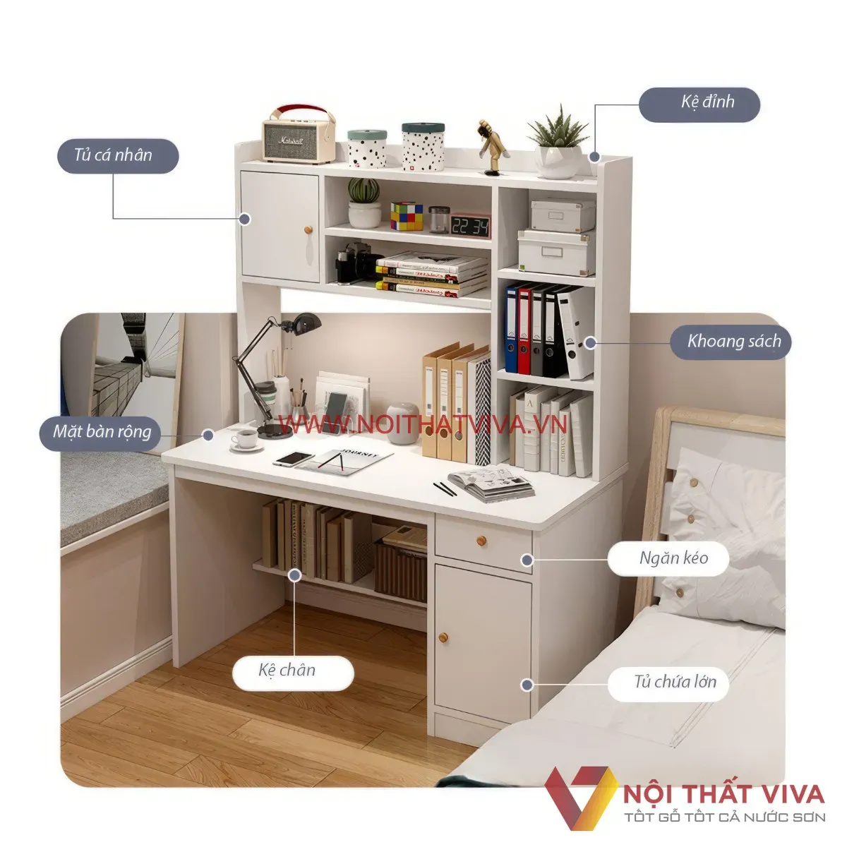 Giá bàn học gỗ công nghiệp và các yếu tố ảnh hưởng