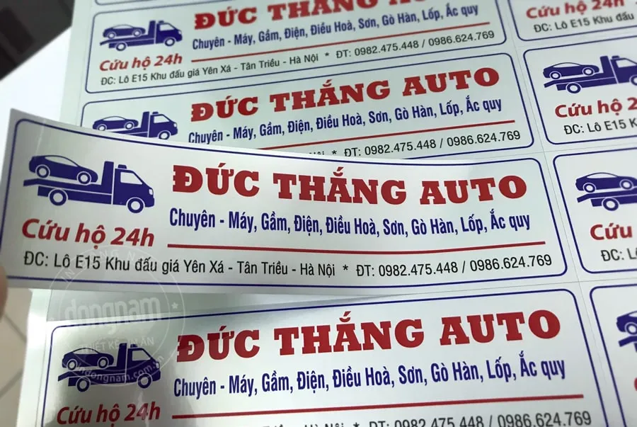 Mẫu in decal thiếc làm tem dán đuôi xe ô tô