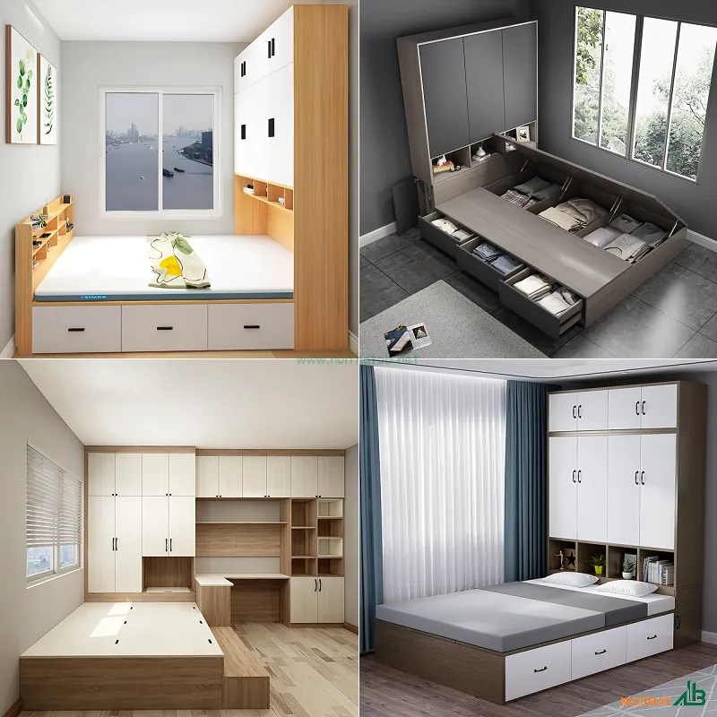 Tủ quần áo liền giường