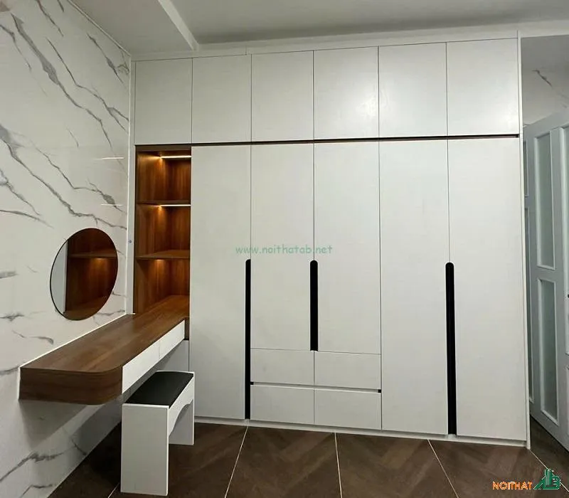 Mẫu tủ quần áo hiện đại được thi công bởi Nội Thất Dream Home