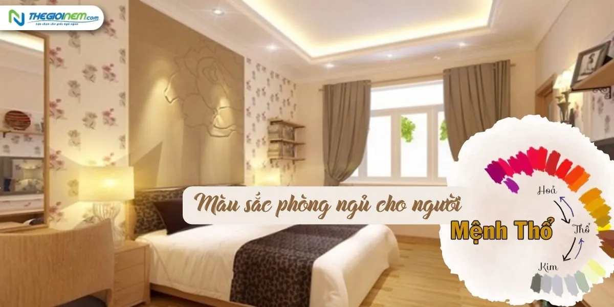 Phòng ngủ tông màu ấm áp hợp mệnh Thổ