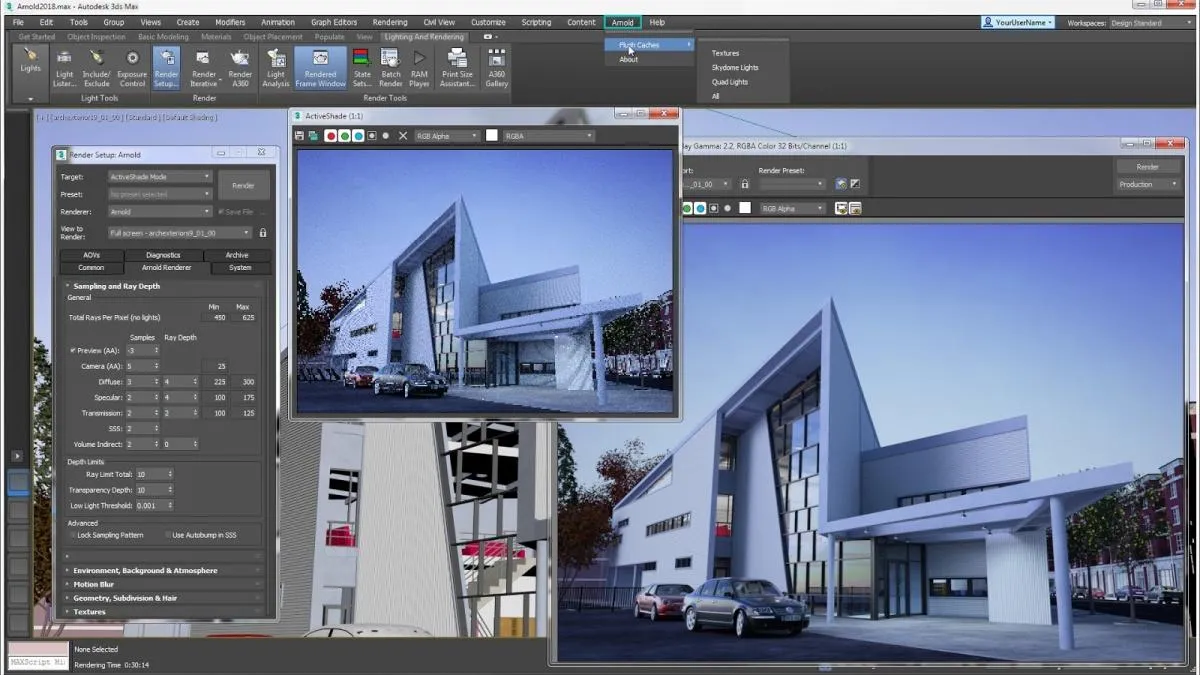 Mô hình nhà phố được dựng và render bằng Autodesk 3Ds Max