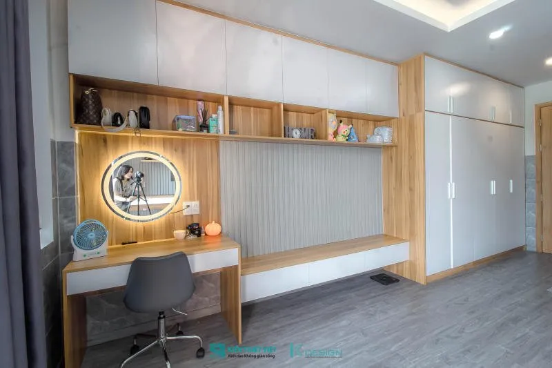 Kệ trang trí phòng khách gỗ An Cường