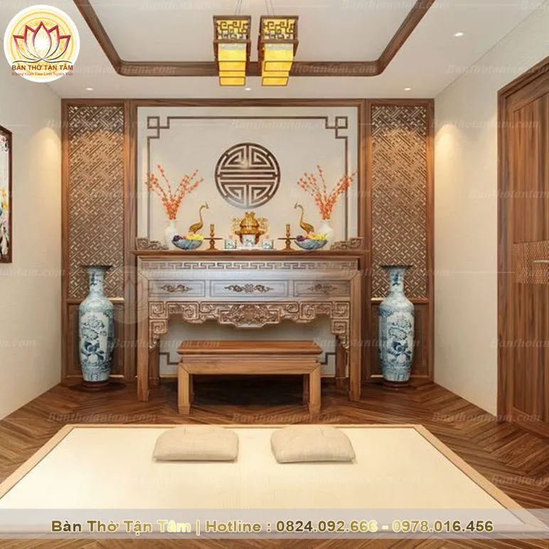 Mẫu bàn thờ 4 chân đơn giản đơn cấp đẹp sang trọng A45