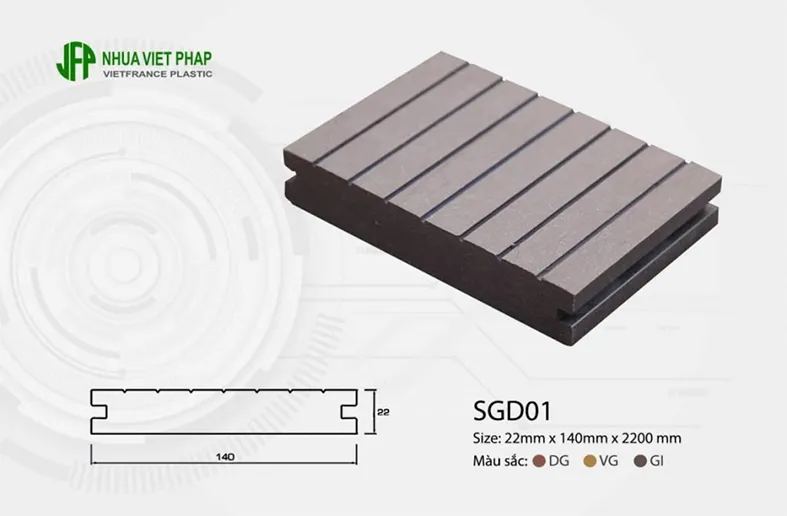 Hình ảnh thanh sàn nhựa giả gỗ ngoài trời dạng đặc