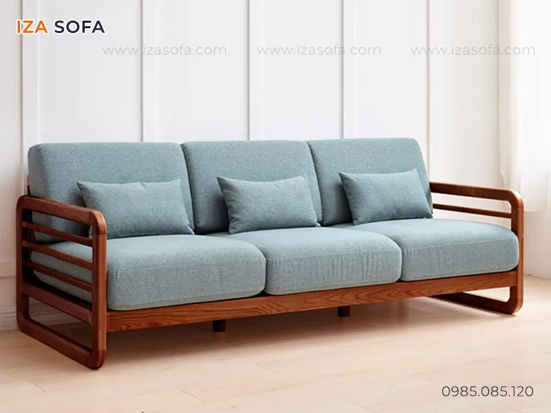 Sofa gỗ sơn màu cánh gián