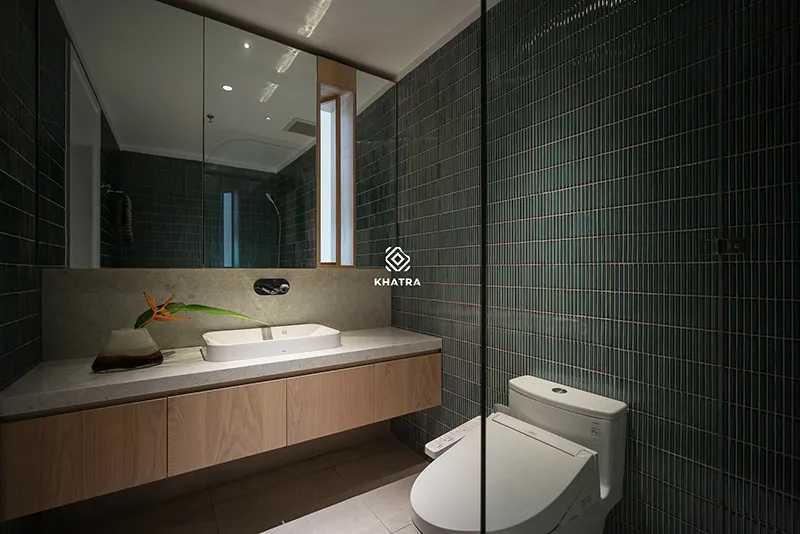 Gạch mosaic stripe ốp tường trang trí phòng tắm