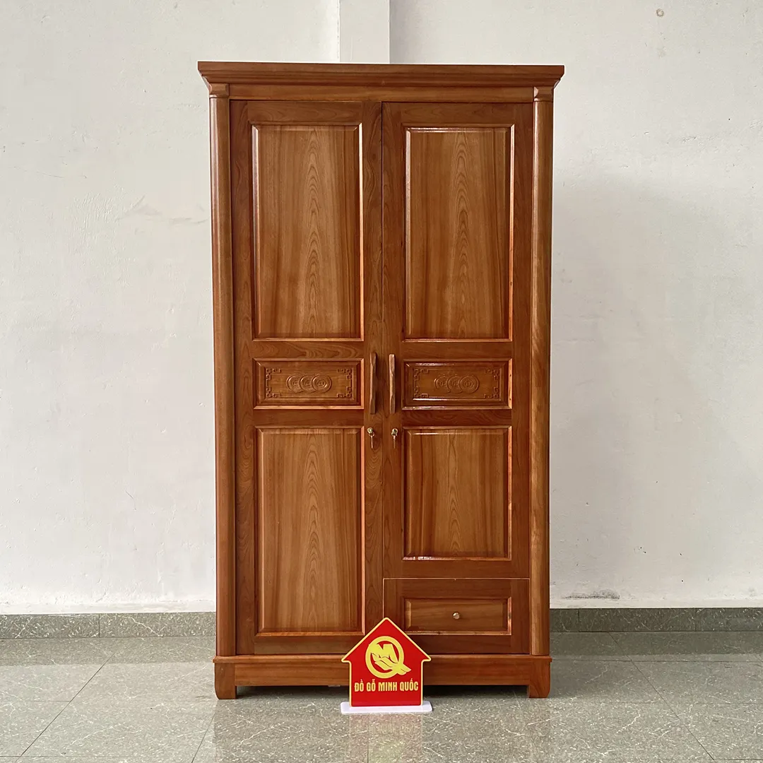 Tủ quần áo gỗ xoan đào 2 cánh SP549