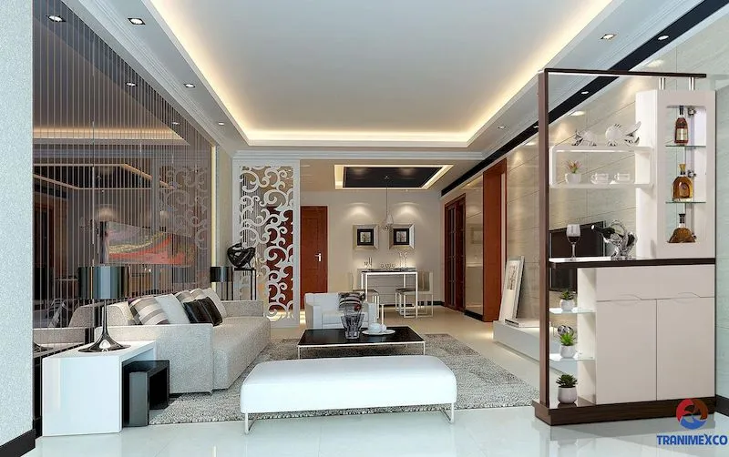 Tủ phòng khách gỗ công nghiệp phong cách tối giản