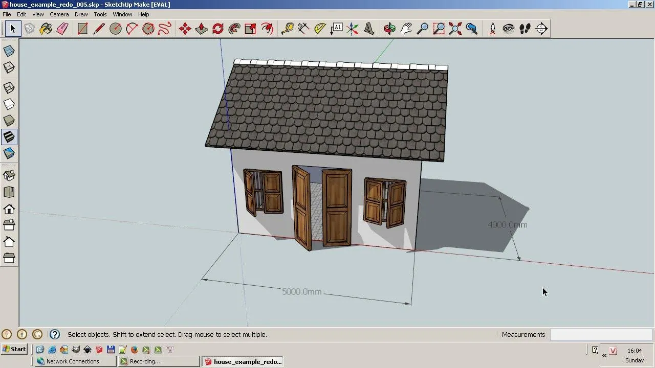 Mô hình thiết kế nhà 3D chi tiết được tạo bằng phần mềm Sketchup