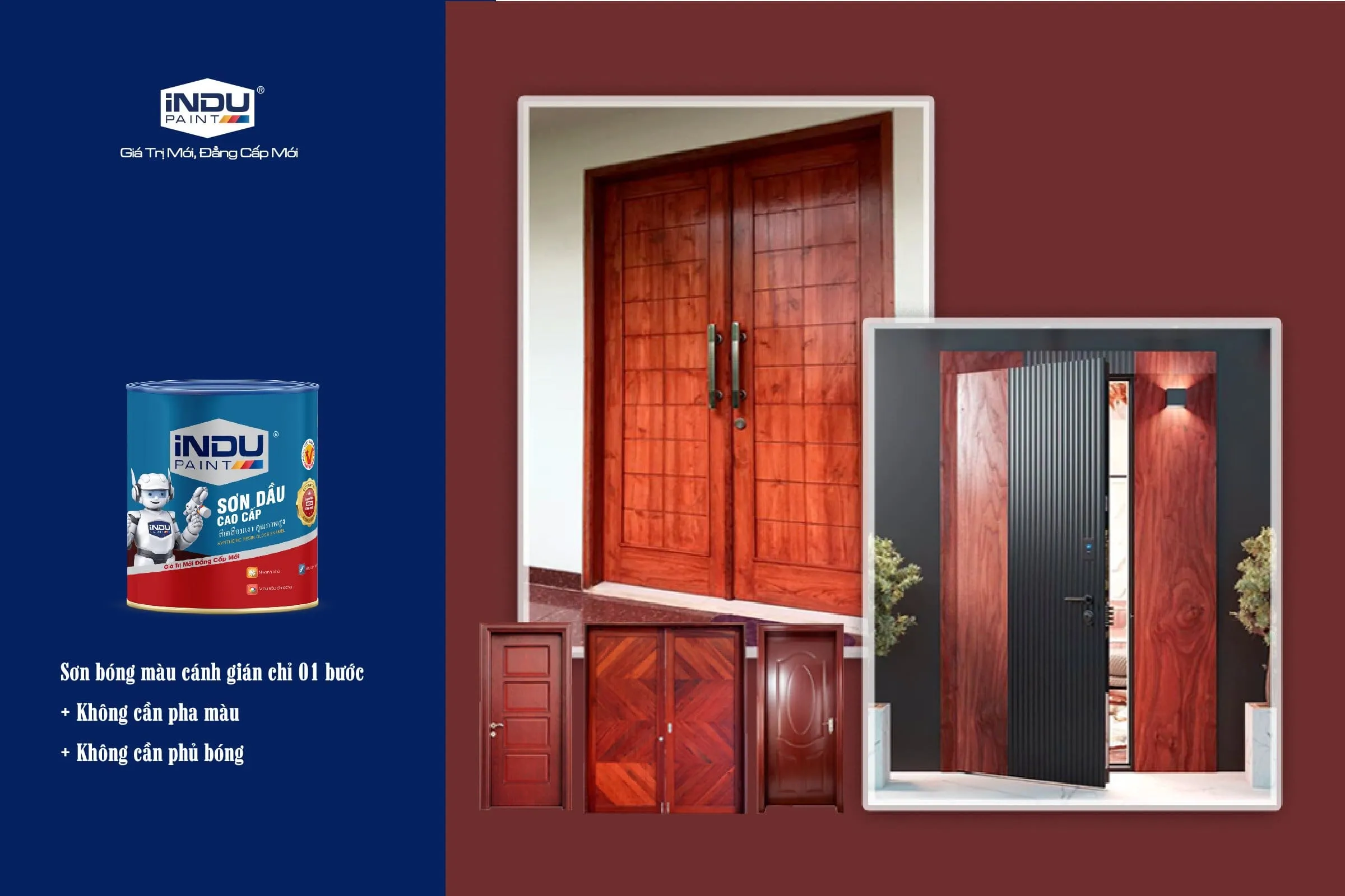 Bề mặt gỗ sau khi sơn màu cánh gián đạt độ bóng và bền màu