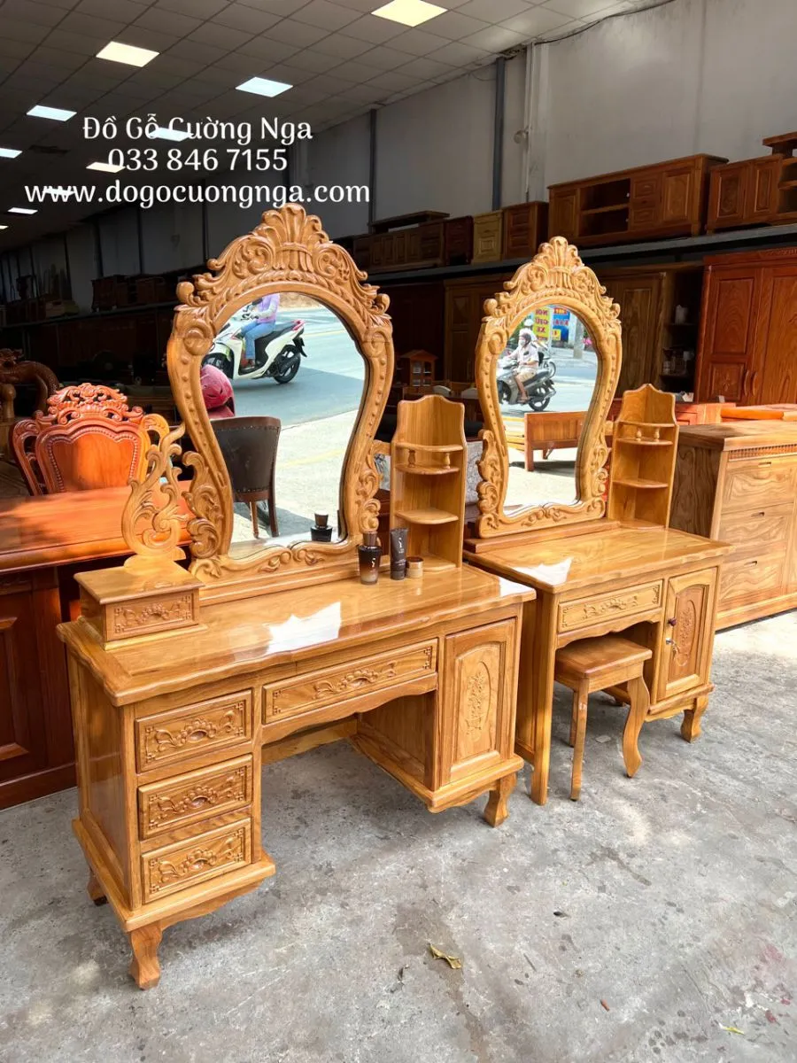Hình ảnh bàn trang điểm làm từ gỗ tự nhiên