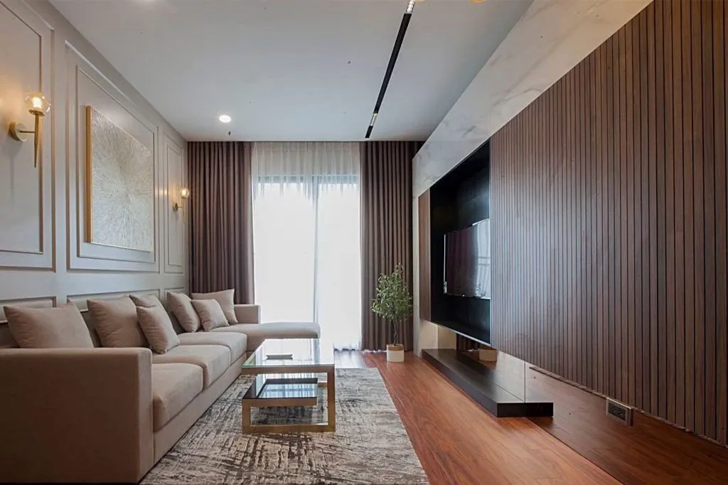Tấm nhựa giả gỗ ốp tường lam sóng