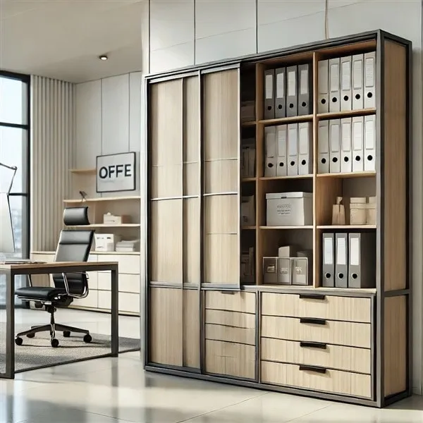 Tủ hồ sơ gỗ cánh lùa (cửa trượt)